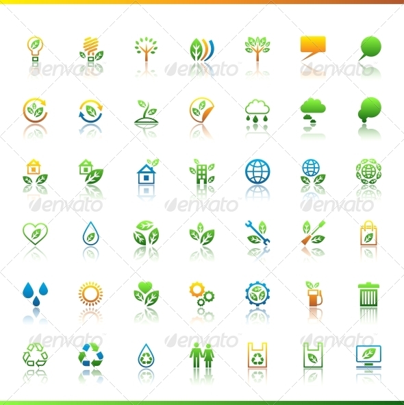 Collection eco web icons. - Web Technology