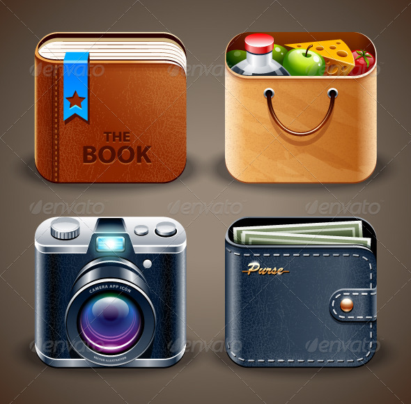 High detailed apps icons - Vectors