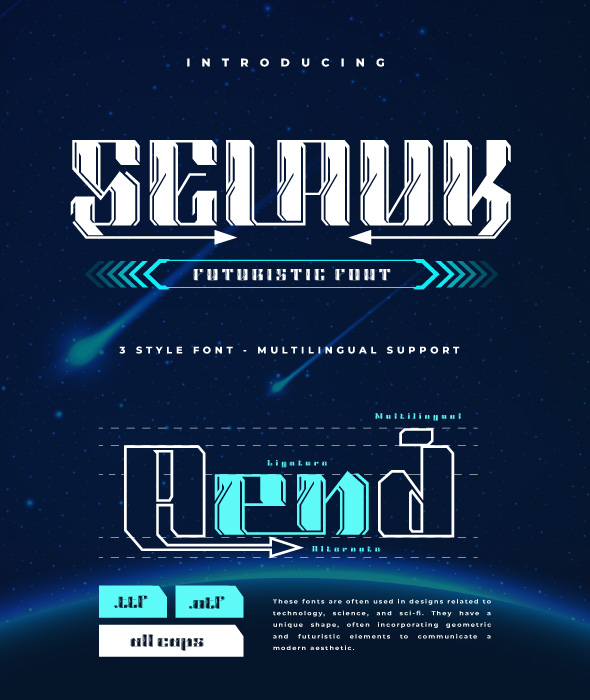Selauk | Futuristic Font