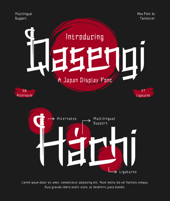 Qasengi | Japan font