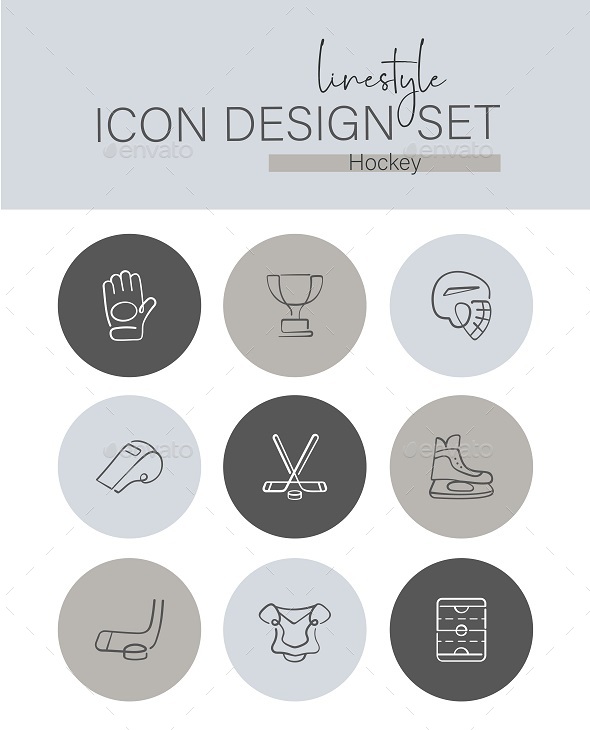 Linestyle Icon Design Hockey