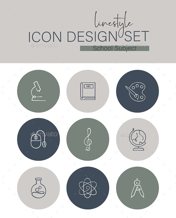 Linestyle Icon Design School Subject