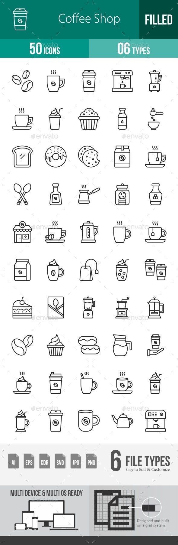 [DOWNLOAD]Coffee Shop Line Icons