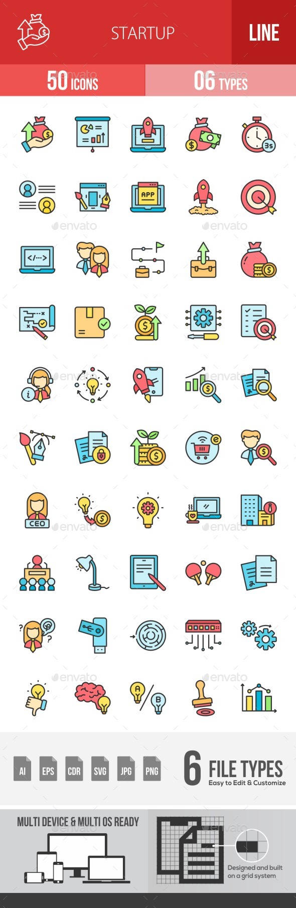 Startup Filled Line Icons