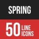 Spring Filled Line Icons