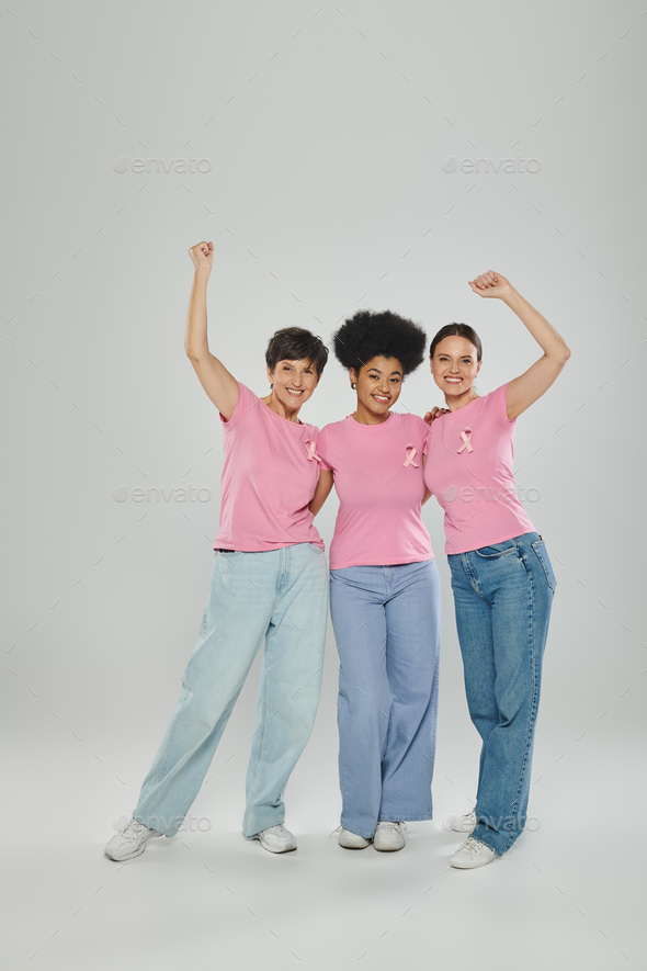 breast cancer ribbon on light pink background Stock Photo by  LightFieldStudios