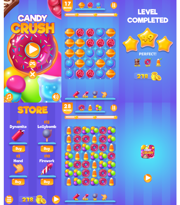 Candy Crush - HTML5 + Mobile Game (Construct 3) - 2