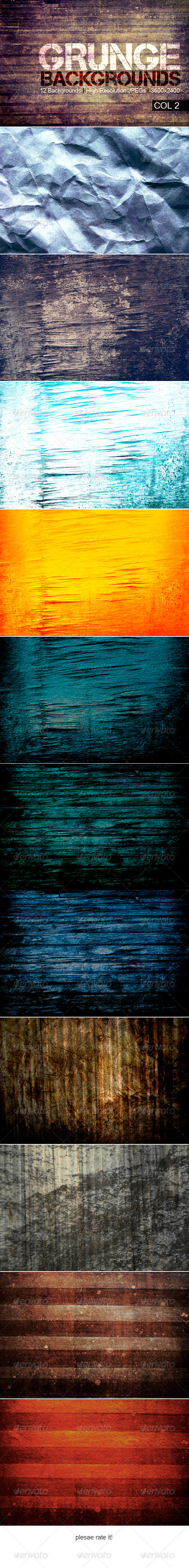 Grunge Backgrounds Col 2 - Backgrounds Graphics