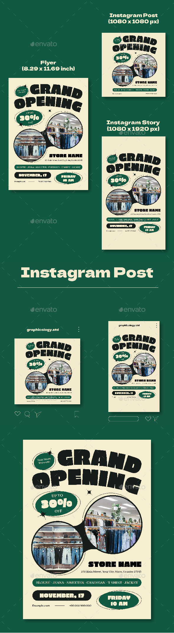 Creative Grand Opening Store Flyer Set