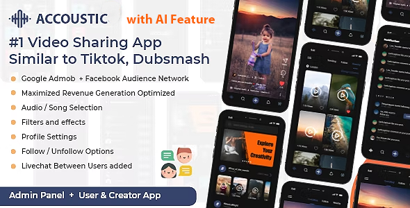 Flutter Video sharing app like tiktok dubsmash Clone - Acoustic