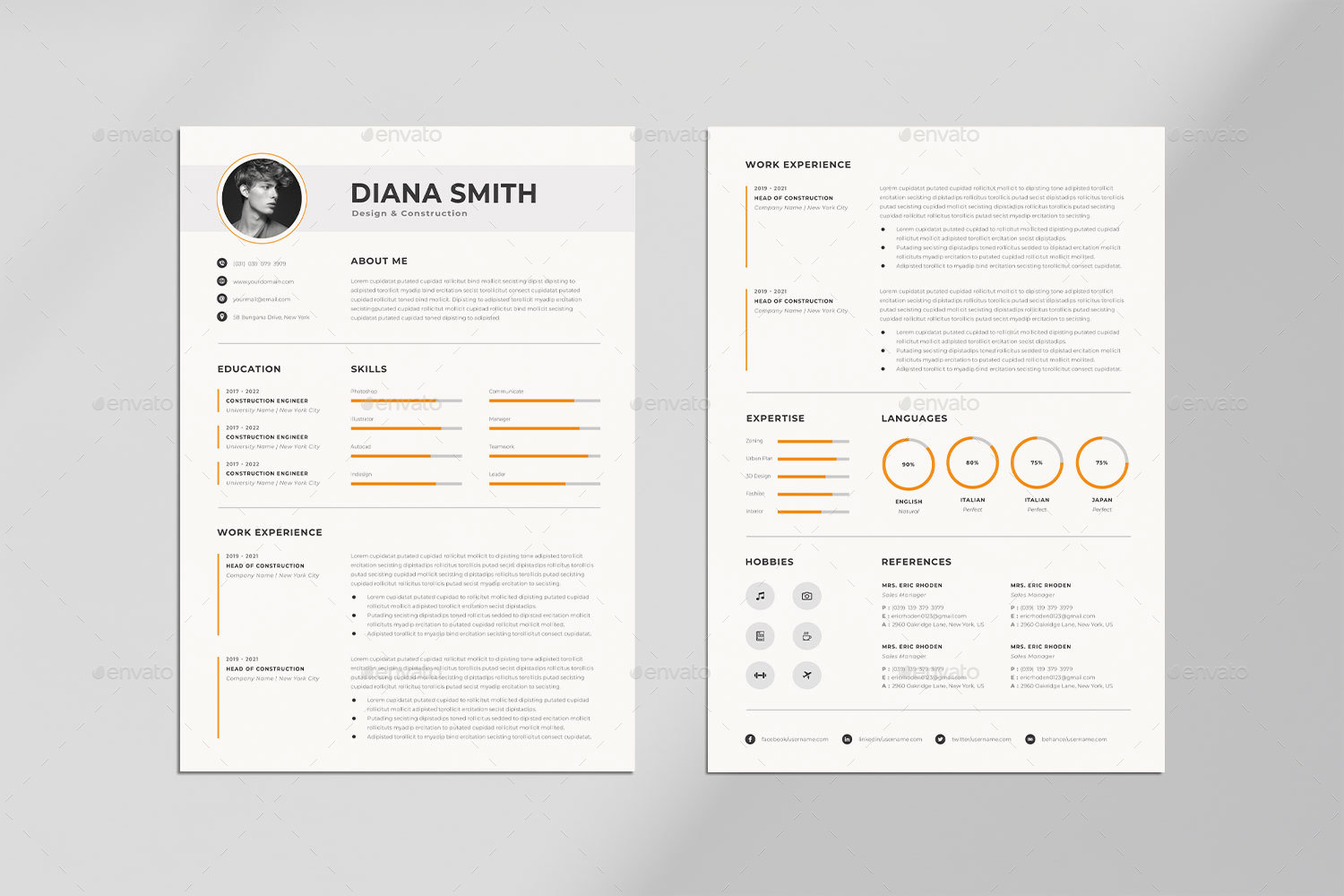 Resume Word Template, Print Templates | GraphicRiver