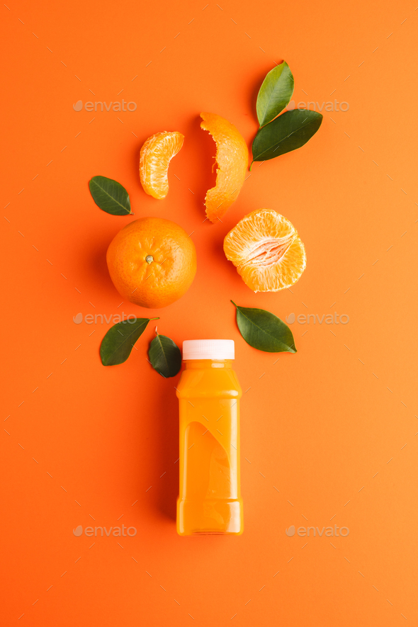 Orange Juice Bottle, 3D - Envato Elements