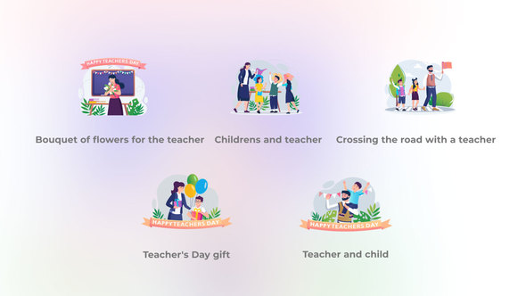 Childrens and Teacher - Literacy Day and Teachers Day Concepts