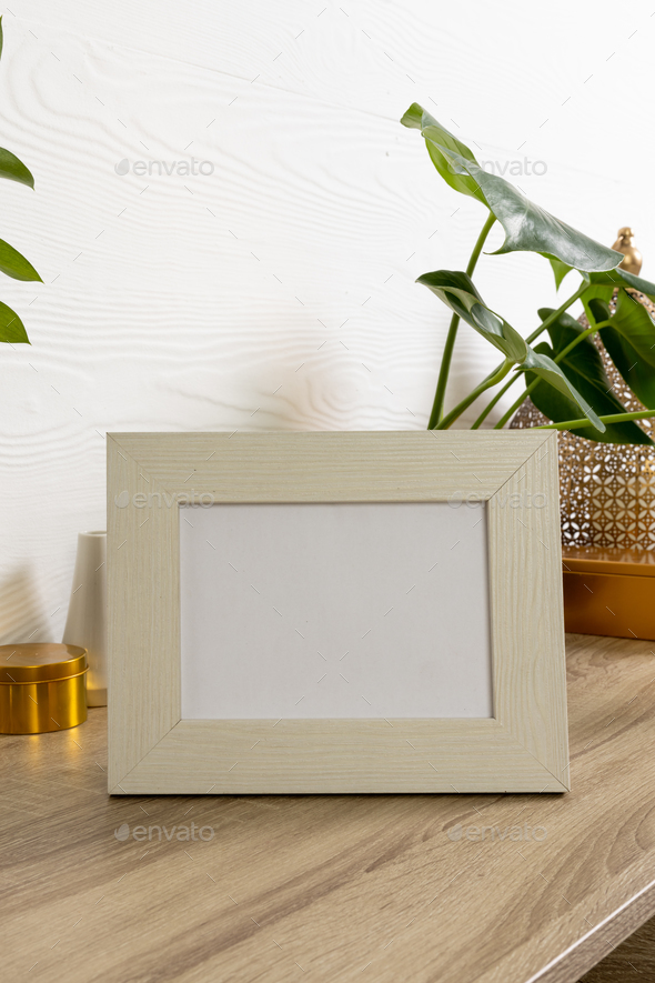 empty wood picture frame