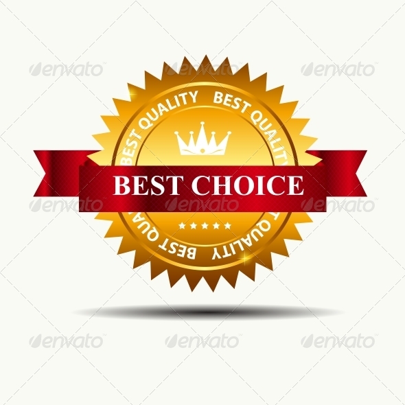 Vector Best Choice Label with Red Ribbon - Retail Commercial / Shopping