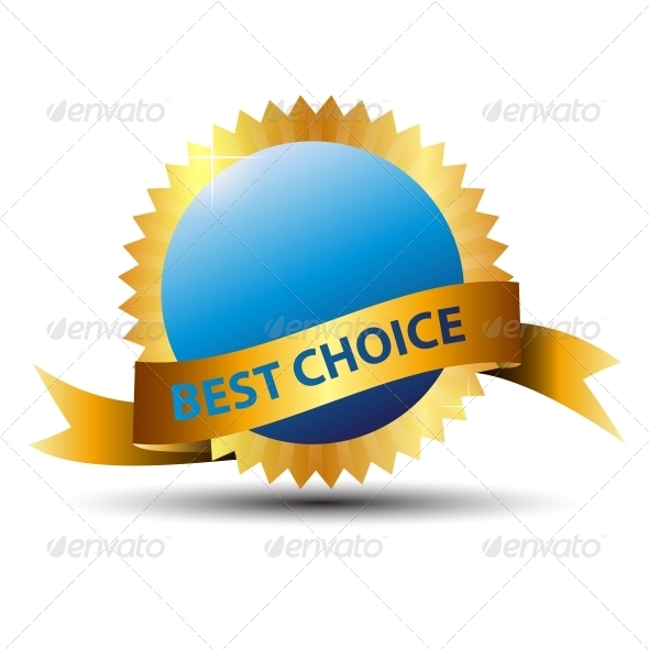Vector Best Choice Label with Gold Ribbon - Retail Commercial / Shopping