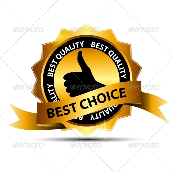 Vector Best Choice Label with Gold Ribbon - Retail Commercial / Shopping