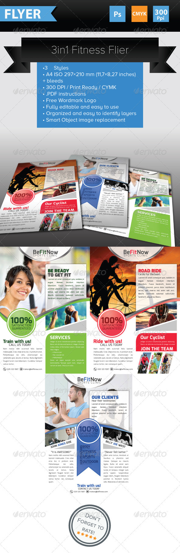 3 in 1 Fitness Flyers - Corporate Flyers