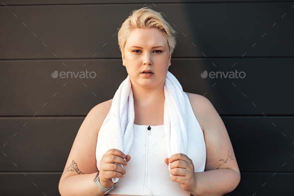 Plus Size Woman. Portrait Of Beautiful Curvy Body Positive Lady In