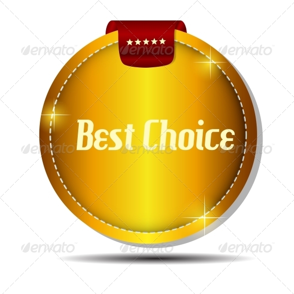 Vector Best Choice Label with Red Ribbon - Retail Commercial / Shopping