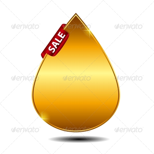 Vector Label with Red Ribbon - Retail Commercial / Shopping