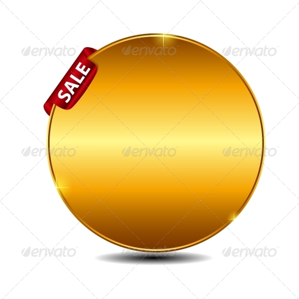 Vector Label with Red Ribbon - Retail Commercial / Shopping