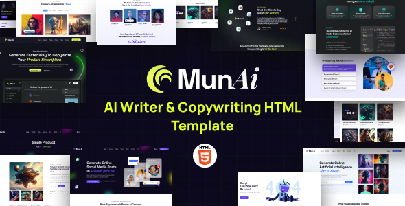 MunAi | AI Writer & Copywriting HTML Template