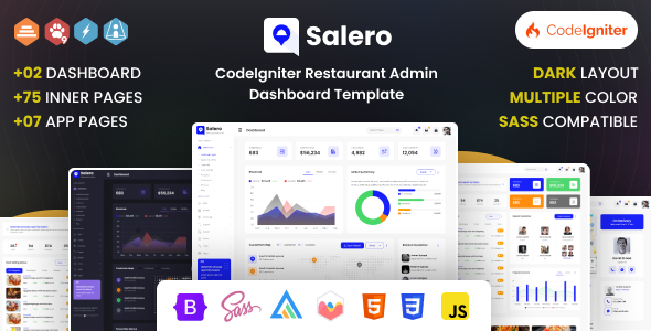Salero : CodeIgniter Restaurant Admin Bootstrap Template