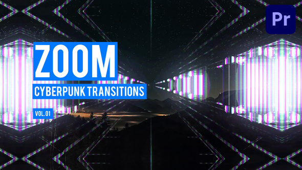 Cyberpunk Zoom Transitions for Premiere Pro Vol. 01