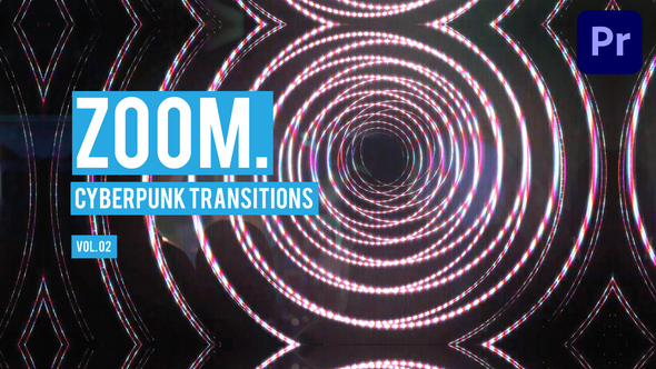 Cyberpunk Zoom Transitions for Premiere Pro Vol. 02