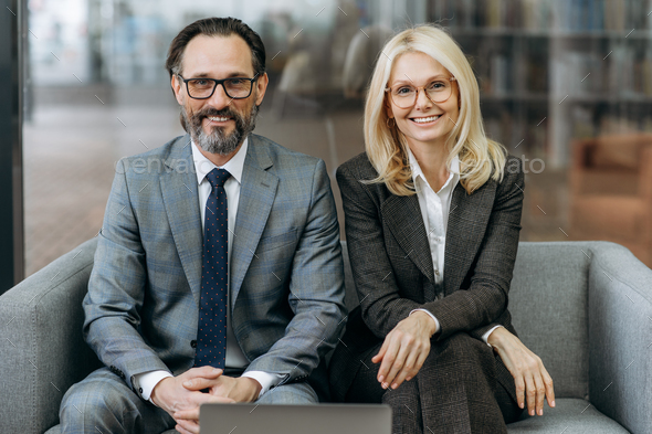 portrait man woman business successful work Stock Photo by thelivephotos