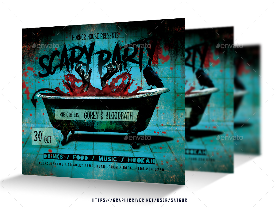 Halloween Party Flyer, Print Templates 