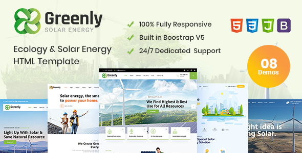 Greenly - Ecology & Solar Energy HTML Template