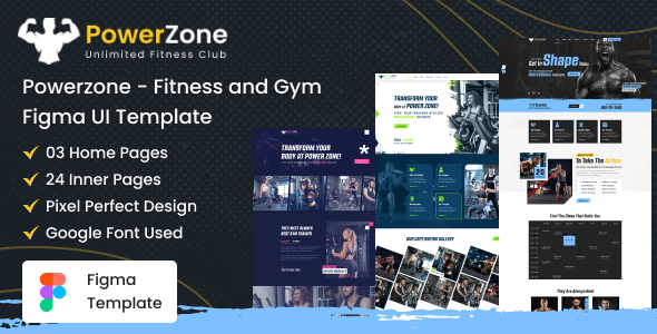 PowerZone - Fitness, Workout & Gym Figma Template