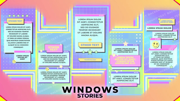 Computer Textcards Stories Premiere Pro template preview