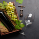 A red wine bottle and fresh grapes - PhotoDune Item for Sale