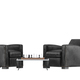 Black furniture set with leather retro armchairs on white - PhotoDune Item for Sale