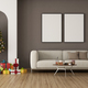 White and brown living room with Christmas tree in a niche - PhotoDune Item for Sale