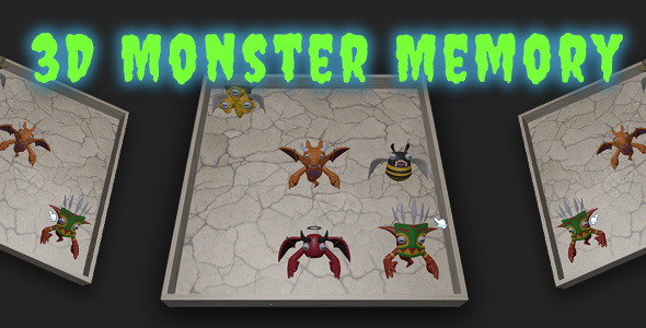 3D Monster Visual Memory - Cross Platform Puzzle Game