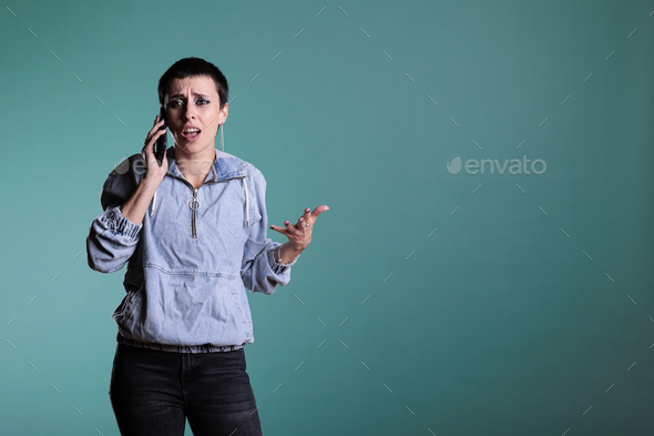 A brief telephone conversation ilustração do Stock