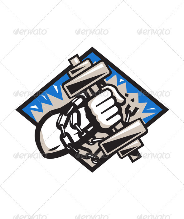 Hand Bursting With Dumbbell In Chains - Miscellaneous Characters