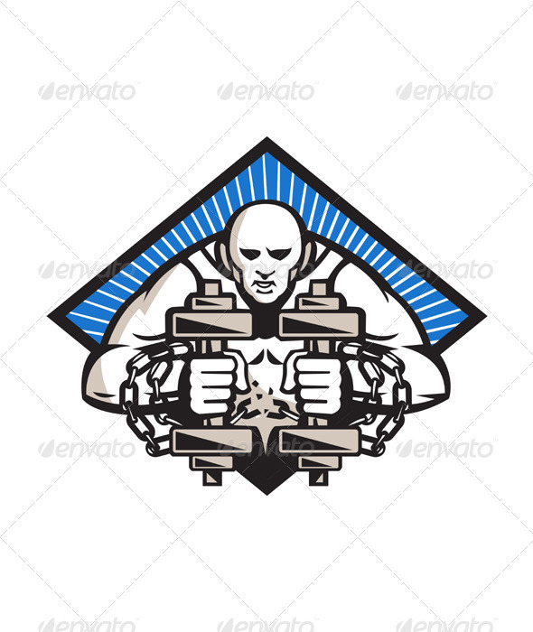 Strongman With Dumbbell In Chains - People Characters