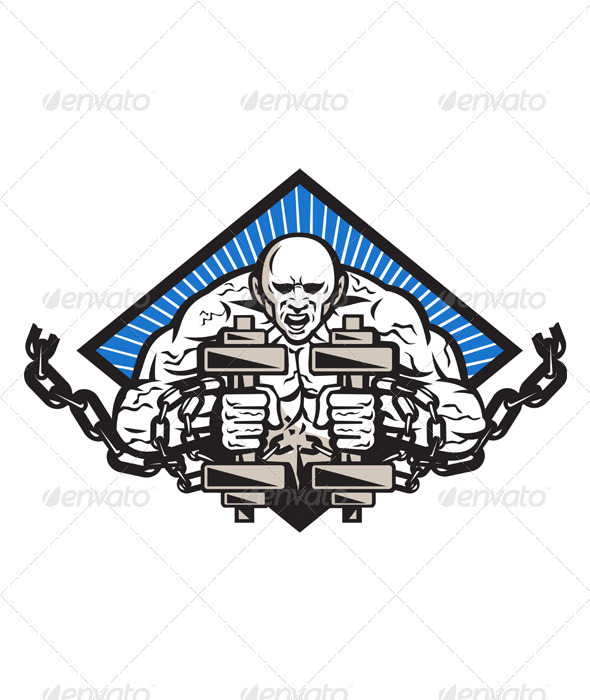 Strongman With Dumbbell In Chains - People Characters