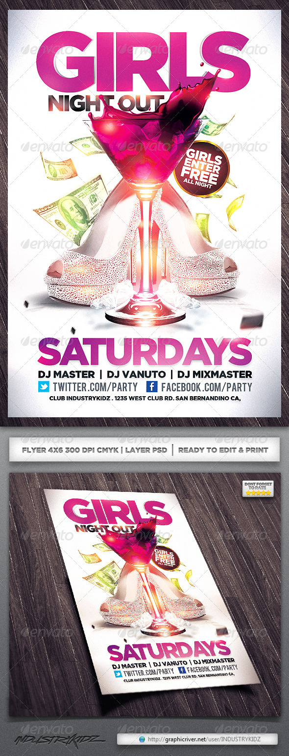 Girls Night Out Flyer - Clubs & Parties Events