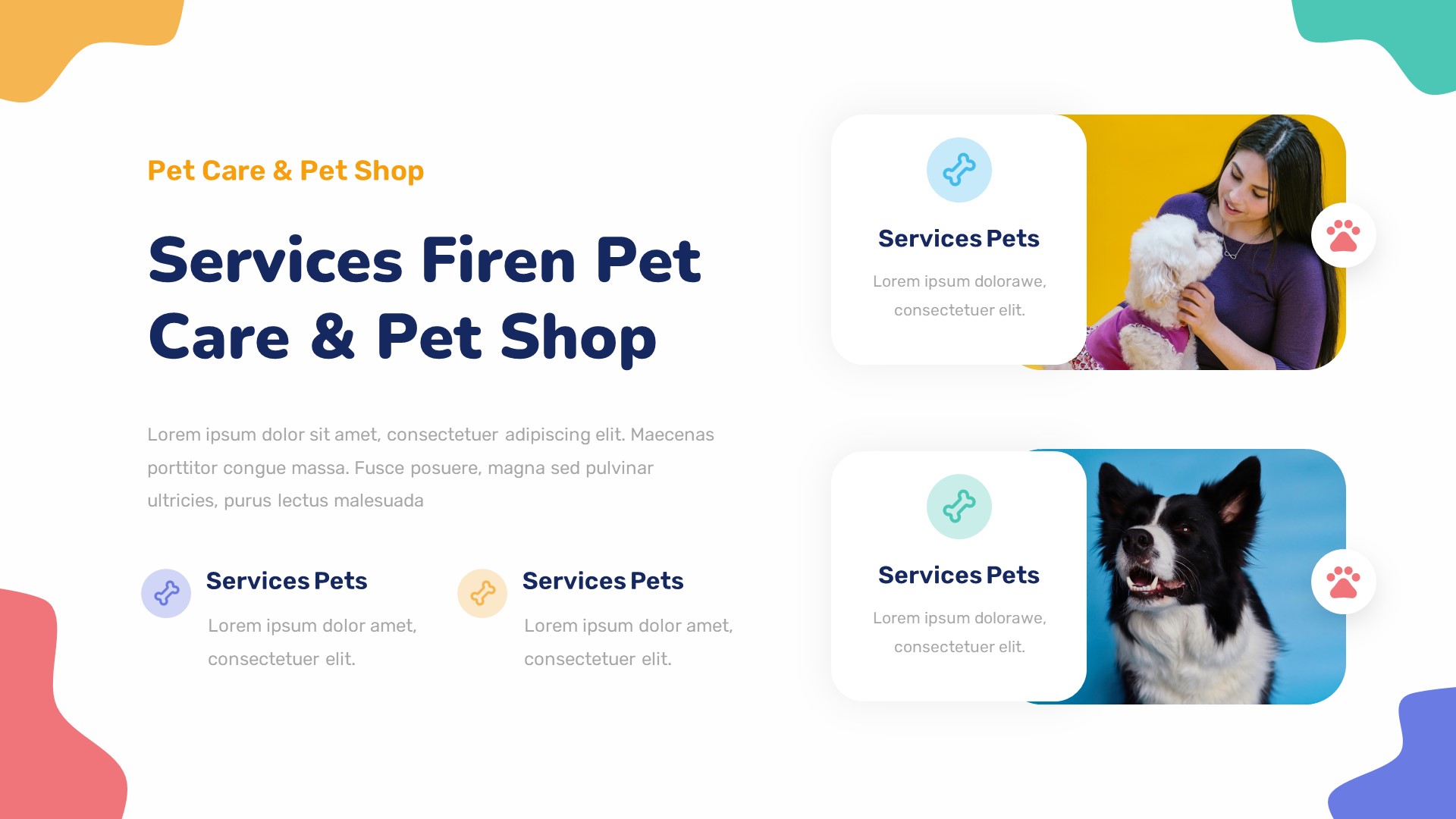 Firens - Pet Care & Pet Shop Powerpoint Template, Presentation Templates