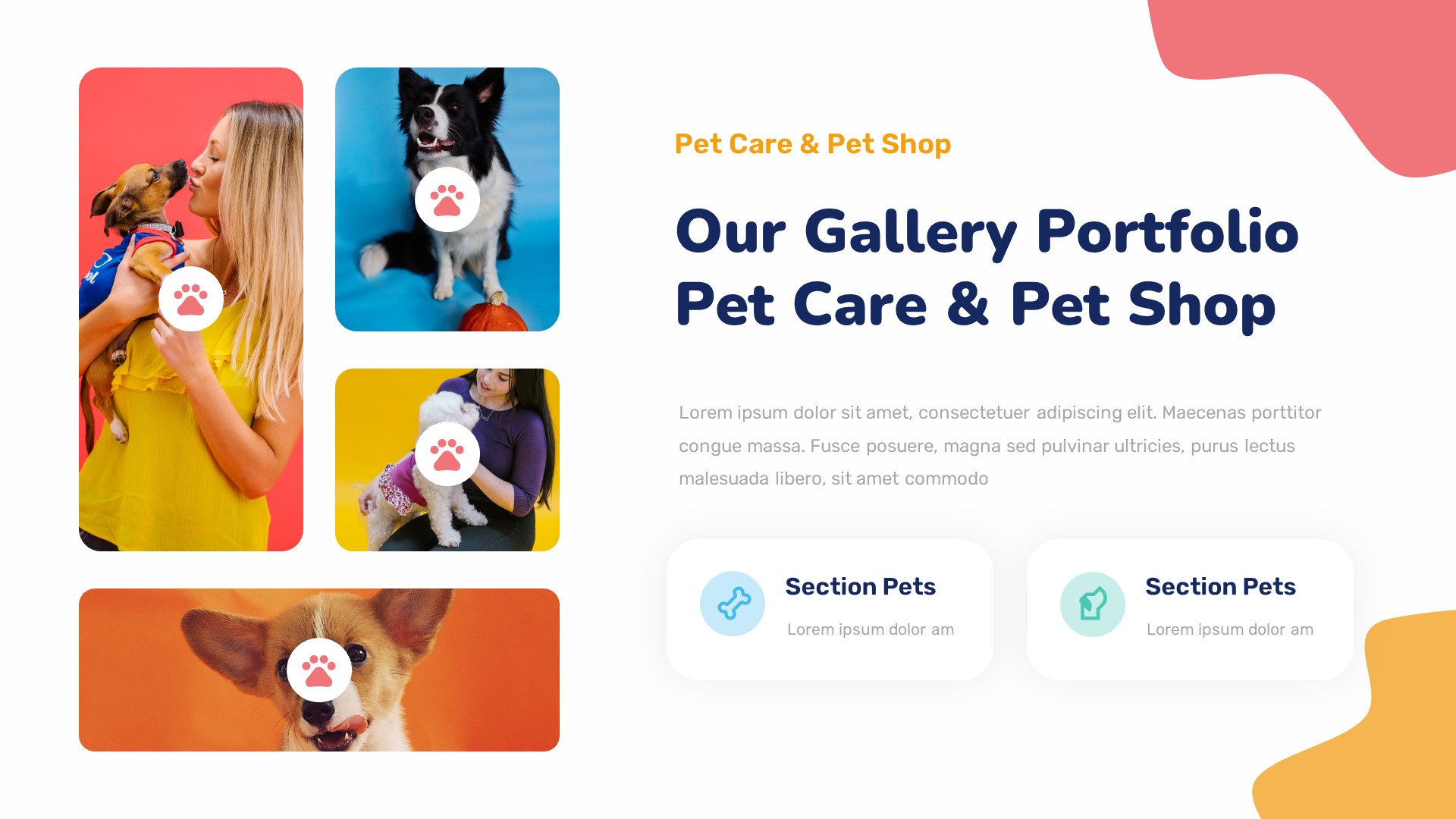 Firens - Pet Care & Pet Shop Powerpoint Template, Presentation Templates