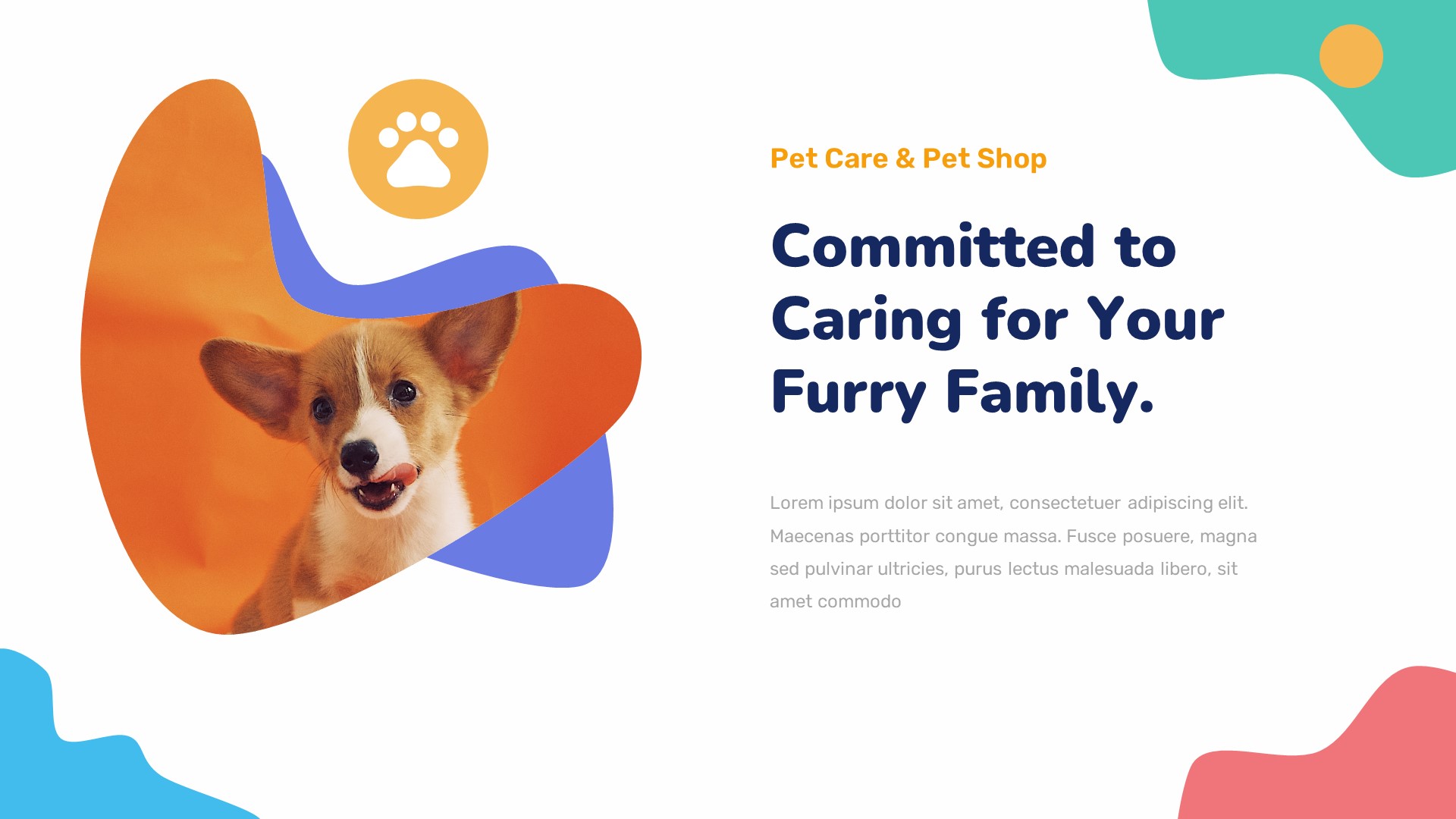 Firens Pet Care & Pet Shop Keynote Template, Presentation Templates