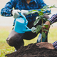 Farmers plant seedlings into fertile soil, nature care cooperation. - PhotoDune Item for Sale