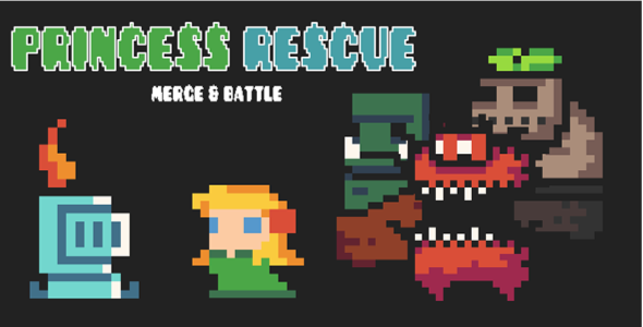 Princess Rescue - HTML5 Game (With Construct 3 Source-code .c3p)