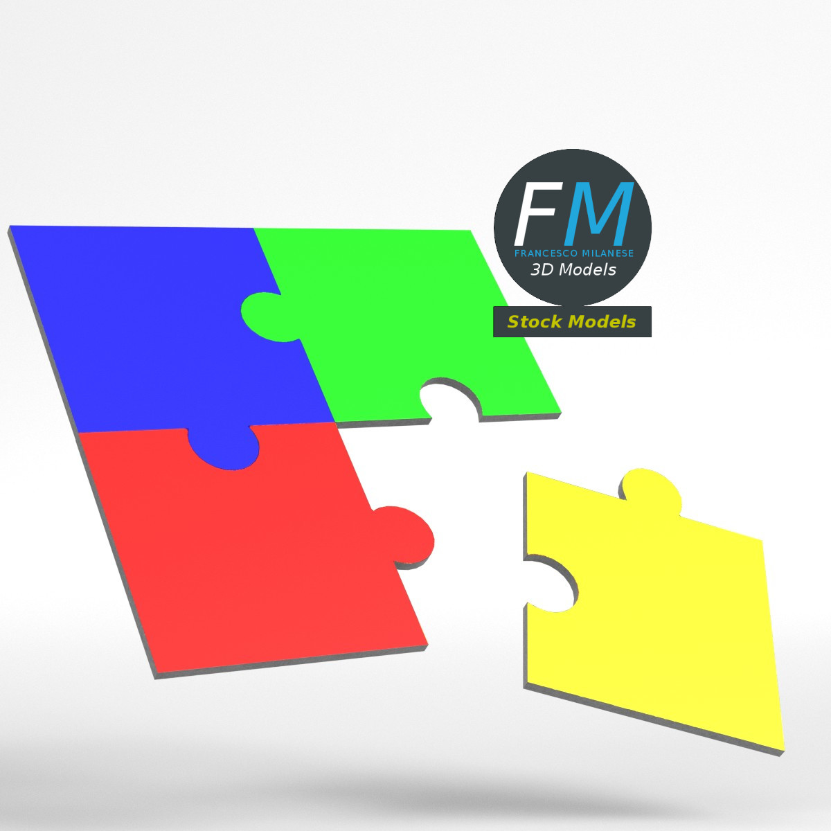 Three Jigsaw Pieces (unity Symbol) Stock Photo, Picture and